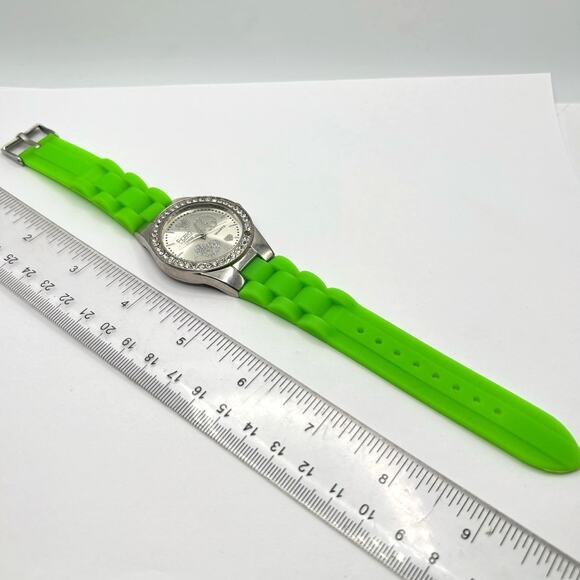 Silver & Green Figaro Heart Watch - Picture 4 of 5
